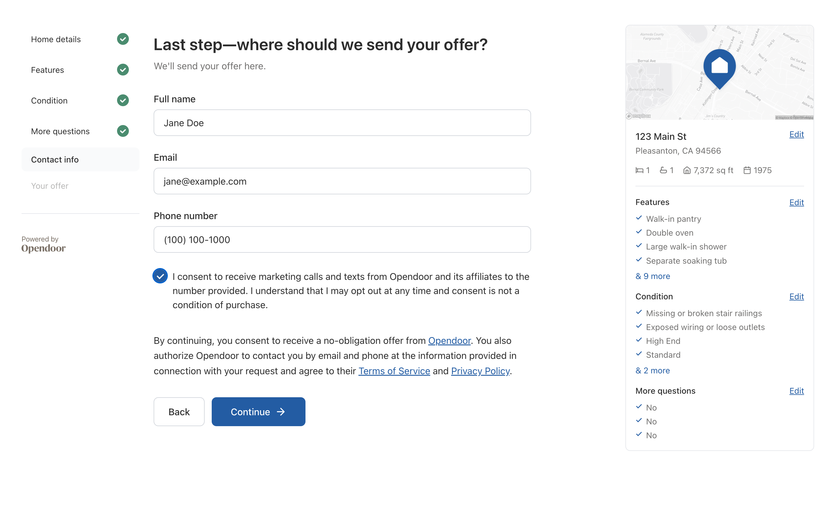 QualificationQuestions - Contact info page